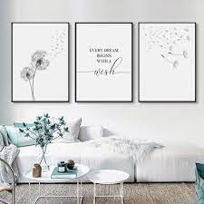 Zhaomeidaxi 3 Piece Dandelion Canvas Wall Art Paintings For Living Room Print Artworks Bedroom Decoration Office Decor Posters Home