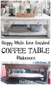 Chippy White Lime Finished Coffee Table Coffee Table Makeover Coffee Table Farmhouse Table Makeover