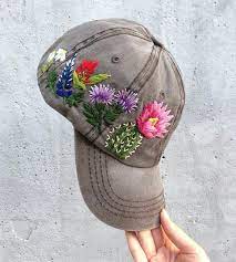 Pin By Nadime Lorieth On Needlework In 2021 Hand Embroidered Hat Hat Embroidery Embroidered Flowers