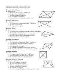 Create free printable geometry worksheets for classifying/identifying quadrilaterals in pdf or html formats. Lesson 5 7 Proving Quadrilateral Properties Worksheet Answers Quadrilaterals Worksheet Quadrilaterals Math Formulas