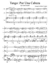 5 / 5 66 мнений. Por Una Cabeza Tango Carlos Gardel For Piano Trio Matt Naughtin