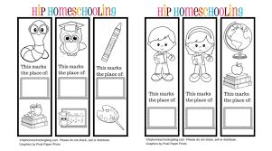 free printable bookmarks to color and personlize