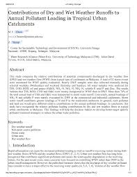 Local time in kajang is +08. Pdf Contributions Of Dry And Wet Weather Runoffs To Annual Pollutant Loading In Tropical Urban Catchments
