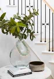 Recycled Glass Vase On Round Marble Top