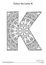 Practice writing the letter k in uppercase and lowercase. Illuminated Letter K Colouring Page Mandala Coloring Pages Mandala Coloring Coloring Letters