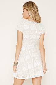 Forever 21 Lace Babydoll Dress In Ivory Nude White Lyst
