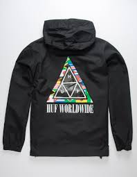 Huf Worldwide Flags Anorak Jacket In 2020 Anorak Jacket Jacket Images Jackets