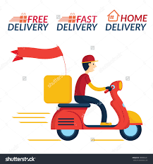 Stock Vector Delivery Boy Ride Scooter Motorcycle Service Order Worldwide Shipping Fast And Free Transport 30890662 Delivery Groceries Classic Pizza Food Clips