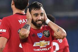 United's own portuguese midfield maestro in a classic celebratory pose. Bruno Fernandes Explains Adorable Story Behind His Goal Celebration