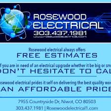 The google results for electrical contractors suggest that free estimates are the norm. Rosewood Electrical Master Electrician In Niwot