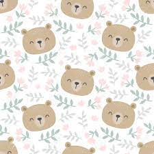 Looking for the best wallpapers? Cute Bear And Floral Seamless Background Repeating Pattern Wallpaper Royalty Free Cliparts Vectors And Stock Illustration Image 141510703