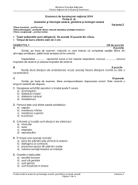 Profu x pert în biologie. Variante Bac Biologie Anatomie Rezolvate