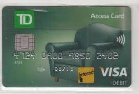 Check spelling or type a new query. Bank Card Td Td Canada Trust The Toronto Dominion Bank Canada Col Ca Vi 0046