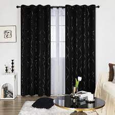 Blackout Curtains For Bedroom 95 Inch Length Room Curtains Window Grommet Curtains Wave Line And Dots Pattern 5 In 2021 Grommet Curtains Panel Curtains Curtains
