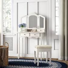 Zeke Wood Makeup Vanity Set With Mirror Vanity Set With Mirror Wooden Vanity Vanity Set