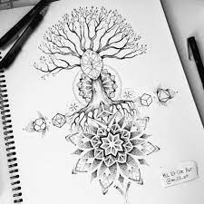 Geometric tree of life tattoo design. Tree And Geometry Back Tattoo Design On Behance