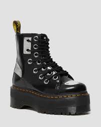 Underground platform shoes, platform boots, creepers, platforms, mary janes, demonia has got your feet covered in deliciously. Jadon Max Metal Leather Platform Boots Dr Martens Official