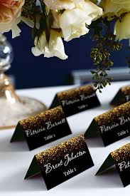 Black And Gold Glitter Black And Gold Glitter Tent Wedding Place Card Place Cards Etsy In 2020 Gold Glitter Wedding Wedding Place Cards Black Gold Wedding