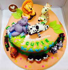 The baby's name can be attached to the middle layer for no extra charge! Jungle Cake 1 Tier Cake Jungle Cake Boys First Birthday Party Ideas