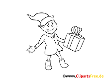 Malvorlage hello kitty als weihnachtswichtel ». Christmas Elf Coloring Page