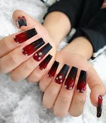 18 Creative Acrylic Nail Designs With The Red Shade Every Girl Will Secretly Adore Polish And Pearls