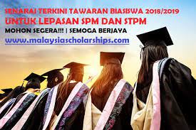 Jan 22, 2018 · berikut adalah senarai biasiswa lepasan spm yang ditawarkan untuk pengajian peringkat diploma ; Senarai Penuh Tawaran Biasiswa Untuk Lepasan Spm Dan Stpm Mohon Segera Tawaran Biasiswa 2021 2022