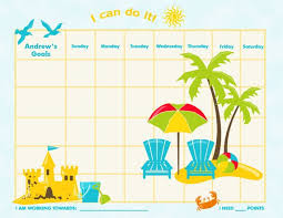 customizable child incentive chart chore chart summer fun printable jpeg or pdf