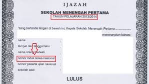 Pada penomoran jazah diawali dengan tulisan no. Nomor Ijazah Sma Di Bagian Mana