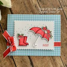 Stampin Up Under My Umbrella Hello Card Stamp It Up With Jaimie Hello I Came Up With A Beautiful Knitting Mo Umbrella Cards Hello Cards Spring Cards