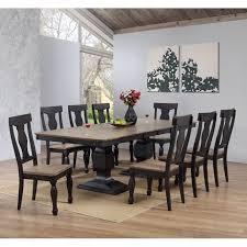 Mixing the styles of chairs you place around the table is yet another way to add easy personality to your dining area. Lowel 9 Piece Formal Dining Room Set Extendable Table 8 Chairs Walmart Com Walmart Com