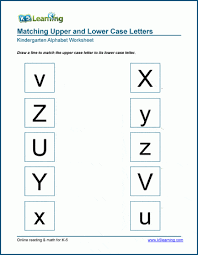 Recognize letters of the alphabet in nonsequential order. Matching Upper Case And Lower Case U Z Worksheets K5 Learning