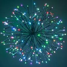 Silver Starburst Lighted Branches With Multicolor Led Twinkle Lights 1 Pc Starburst Light Lighted Branches Lighted Tree Branches
