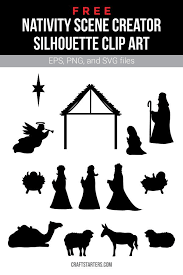Free Nativity Scene Maker Silhouette Clip Art Nativity Scene Silhouette Nativity Silhouette Nativity Scene Diy