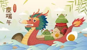 There are many different customs, traditions and history behind this holiday. Dragon Boat Festival Poster Cartoon Rice Dumplings Rowing A Dragon Boat To Cele Sponsored Affiliate Ad Dragon Boat Festival Festival Posters Dragon Boat