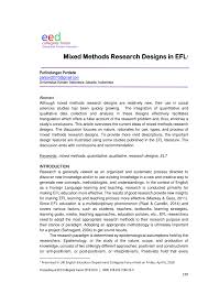 Read this guide that explains a detailed qualitative research design. Pdf Mixed Methods Research Designs In Efl