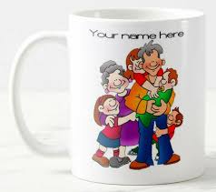Personalise Family 11 Oz Mug Large Handle Ceramic Can Add