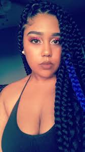 Medium Black And Blue Box Braids Large Box Braids With Color Large Box Braids Colored Box Braids Box Braids Hairstyles