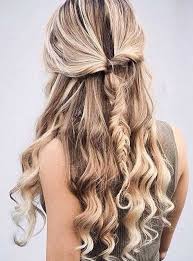 Half Up Half Down Fishtail Braid Hair Styles Curly Hair Styles Long Hair Styles
