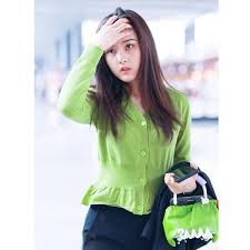 2019 Star Style Song Zuer Rouje Bingsi Mint V Neck Lotus Leaf Lace Knitted Open Shirt Avocado Green Top Coat From Weilad 43 94 Dhgate Com