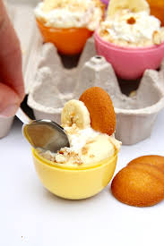 Easter egg hunts can still be as adventurous indoors or in the garden. Easter Egg Banana Pudding Cups The Bakermama