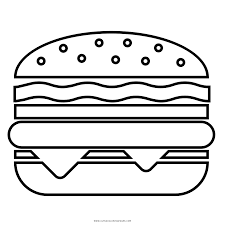 Hamburger coloring page from snacks category. Burger Ausmalbilder Ultra Coloring Pages