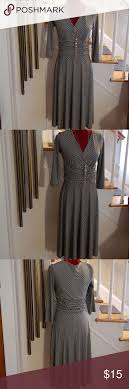 Dressbarn 3 4 Sleeve Midi Dress Beautiful Jersey Spandex Dress V Neck 3 4 Sleeves Will Move Along With You As You Walk It Is A Siz Midi Dress With Sleeves Dress