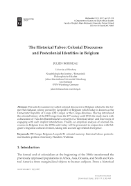 Articolul 107 (1) în situaţia. Pdf The Historical Taboo Colonial Discourses And Postcolonial Identities In Belgium