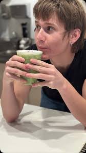 Dylan getting a sip of the season with the frosty peppermint matcha with  cold foam., JT, lead trainer and resident mixologist, has done it again  with the seasonal bevvie! Get you a nice mocha or ...