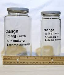 This Listing Is For One Glass Jar Coin Bank With The Definition Of Change In Black Vinyl Other Colors Available Change Chanj Ve Coin Jar Jar Change Jar