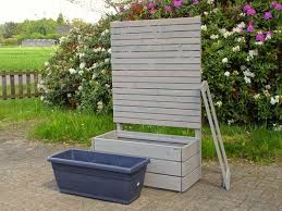 Pflanzkasten Holz Mit Sichtschutz Lange 112 Cm Hohe 180 Cm Oberflache Transparent Geolt Grau Pflanzkasten Pflanzkasten Holz Sichtschutz
