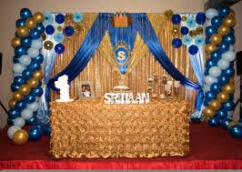 Baby Boy 1st Birthday Decor At Aachi S Indian Restaurant Decoration Decoration Idea In 2020 1st Birthday Party Themes Boys 1st Birthday Cake Baby Boy 1st Birthday