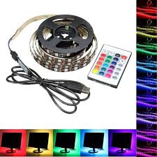 Led Strip Light Tv Back Lighting Rgb Kit Usb 5v 5050 60smd M Remote Controller Led Strip Lighting Rgb Led Strip Lights Led Strip