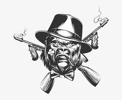 Free drawing book with my drawings (graffiti characters). Gorilla Drawing Gangster Png Gangster Cartoon 688x700 Png Download Pngkit