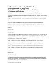 Solution manual advanced accounting 11e by beams 05 chapter studocu. Chapter 6 Intercompany Profit Ppe Advanced Accounting 2 Chapter 6 Intercompany Profit Transactions Ppe Sources Advanced Accounting By Beams Course Hero